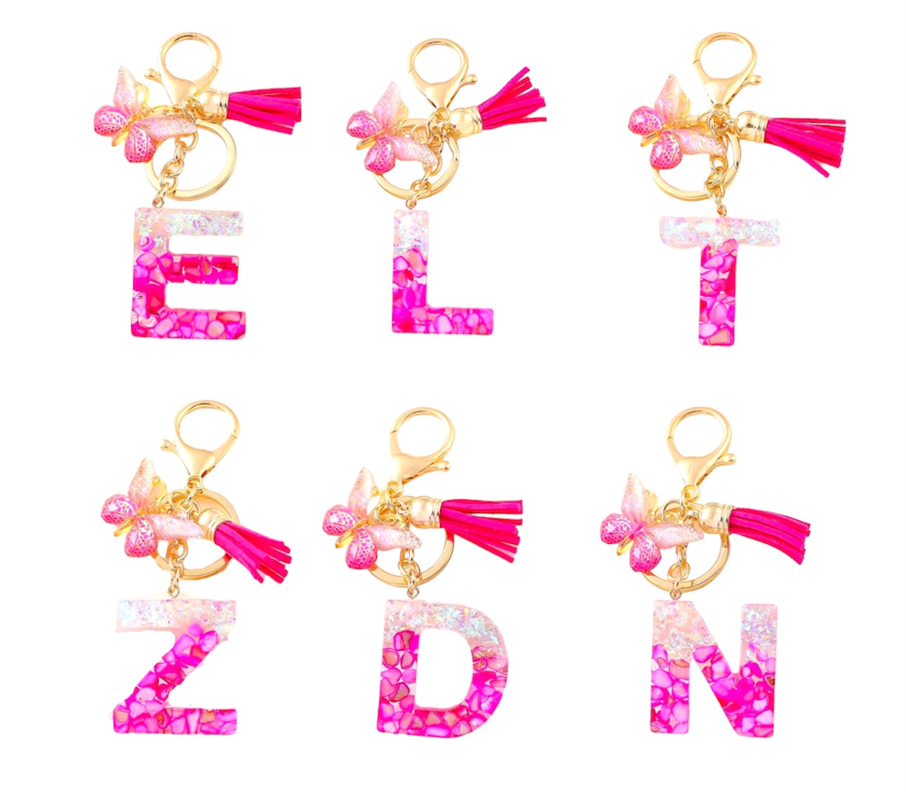 Alphabet Keychains - Pink