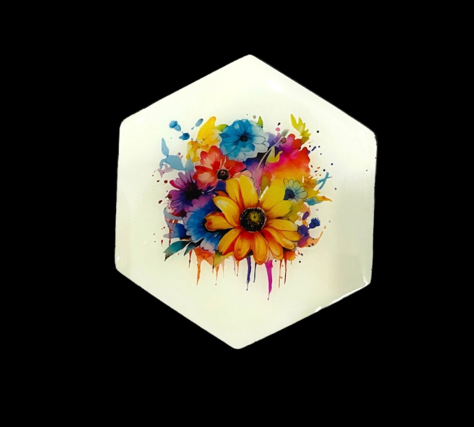 Watercolor Flower Resin Coaster - Handcrafted Home Decor | Wine Coasters