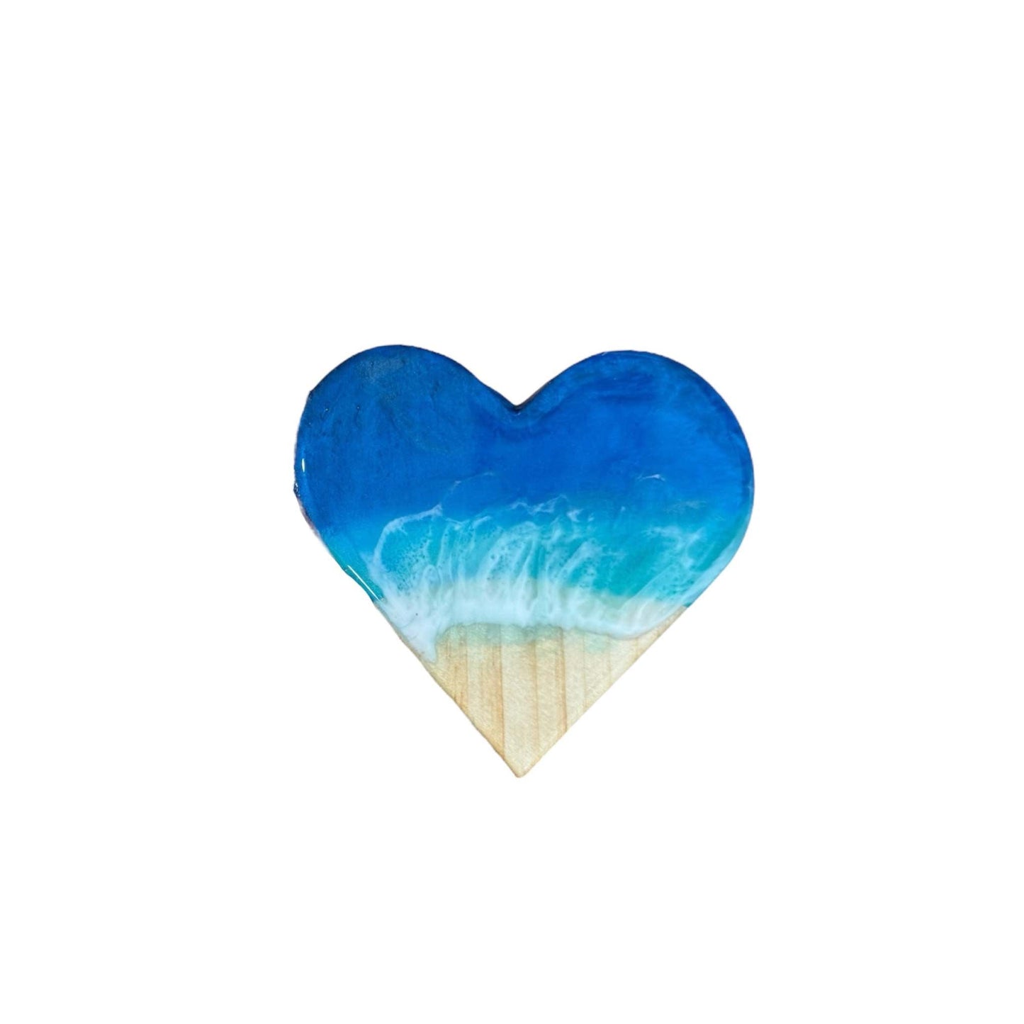 Heart-Shaped Ocean Wave Resin Coaster