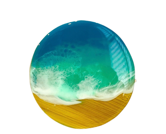 Sea wave coasters set of 4 | Ocean Wave Resin Coaster - Handcrafted | Beach Home Decor